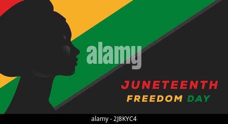 illustration de fond de la junetdix-septième avec silhouette de femme africaine Illustration de Vecteur