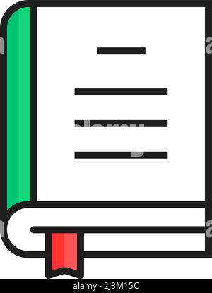 icône de couleur de livre linéaire simple Illustration de Vecteur