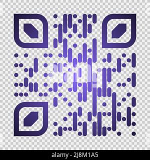 Échantillon de code QR vectoriel pour la numérisation de smartphone isolé sur fond transperant. Illustration de Vecteur