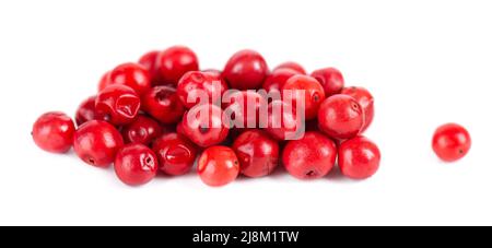Grains de poivre rose isolés sur fond blanc. Séchez le grain de poivron rouge. Épice biologique Banque D'Images