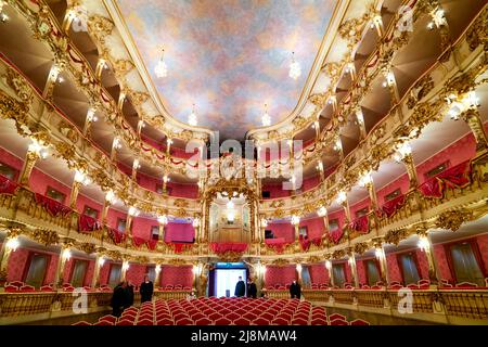 Allemagne Bavière Munich. Théâtre Cuvilliés (Théâtre de la vieille résidence) à l'intérieur de Residenz (Palais de la résidence) Banque D'Images