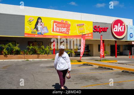 Aki supermarché mexicain, Progreso, Yucatan, Mexique Banque D'Images