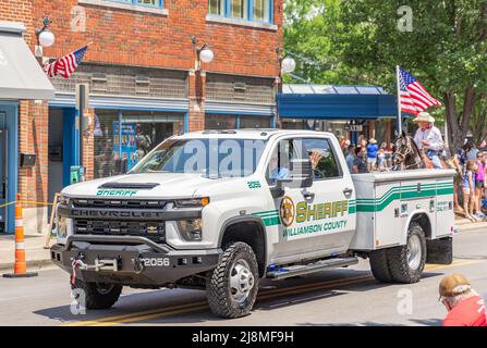 Williamson County Sheriff quatre roues motrices Chevy dans le Franklin Rodeo Parade Banque D'Images