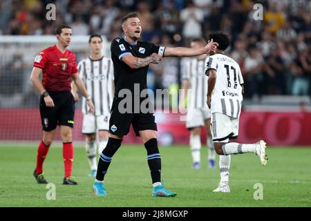 Turin, Italie. Mai 16 2022, Sergej Milinkovic-Savic de SS Lazio gestes pendant la série Une rencontre entre Juventus FC et SS Lazio au stade Allianz le 16 2022 mai à Turin, Italie. Banque D'Images