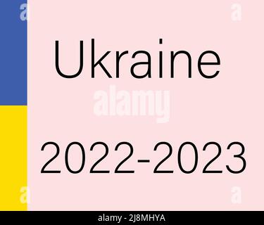 Le drapeau de l'Ukraine est tiré sur la gauche Ukraine 2022-2023 Illustration de Vecteur