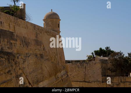 Vestiges de la fortification historique de la ville de Valetta à Malte Banque D'Images