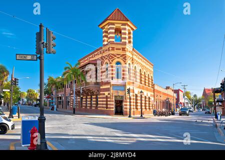 Key West célèbre Duval Street View, South Florida Keys, États-Unis d'Amérique Banque D'Images