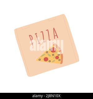 Services de livraison de pizzas de cuisine italienne. Illustration vectorielle de commande et d'expédition rapide de produits alimentaires en ligne Illustration de Vecteur
