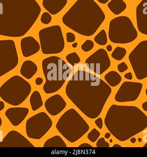 Texture à motifs de fourrure de girafe variégée ou de peau de vache variégée. Motif sans couture de taches brunes aléatoires. Bannière de texture. Imitation de coloration de Illustration de Vecteur