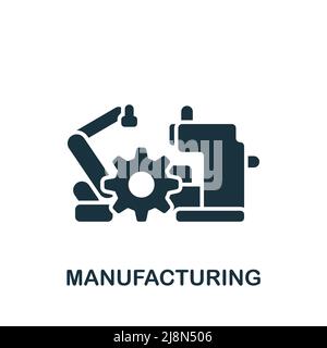 Icône Fabrication. Icône monochrome simple Industry 4,0 pour les modèles, la conception Web et les infographies Illustration de Vecteur