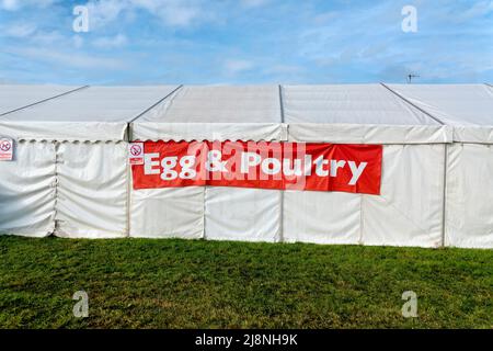 Frome, Somerset, Royaume-Uni - septembre 11 2021 : le Marquee des oeufs et de la volaille au spectacle agricole et du fromage de la Frome au 2021 Banque D'Images