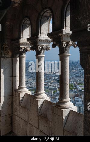 Vue panoramique de Paris depuis la basilique du Sacré-Cœur. Paris, France. 05/2009 Banque D'Images