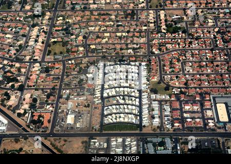 Vue aérienne du logement à Mesa, Arizona. Banque D'Images