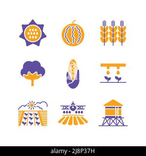 Icône de glyphe isolé de vecteur de champ d'exploitation. Panneau Agriculture. Symbole graphique pour la conception de votre site Web, votre logo, votre application, votre interface utilisateur. Illustration vectorielle, EPS10 Illustration de Vecteur
