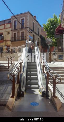 Alzapiernas scalator au centre-ville de Caceres, Estrémadure, Espagne Banque D'Images