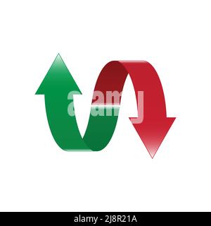 Flèche vers le haut et vers le bas ou flèche vers le haut et vers le bas Illustration de Vecteur