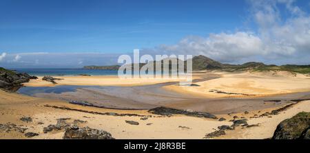 Vue panoramique sur la magnifique plage de Kiloran en mai sur l'île de Colonsay, Écosse, Royaume-Uni Banque D'Images