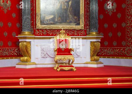 Saint-pétersbourg, Russie - 12 mai 2017 : Petite Salle du Trône du Palais d'hiver, également connu sous le nom de Peter Grand Memorial Hall, a été créé pour le Tsar Nicolas I en Banque D'Images