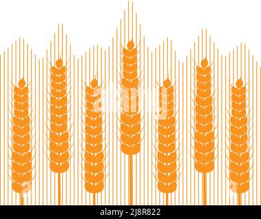 Épis de blé et rayures sur fond blanc. Illustration vectorielle. Style simple. Illustration de Vecteur