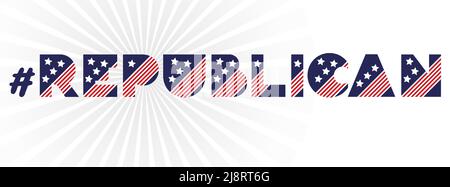 Bannière électorale de mi-mandat hashtag sur fond blanc. 2022 campagne politique pour la circulaire, la poste, l'impression, stiker modèle design Patriotic Motivational Illustration de Vecteur