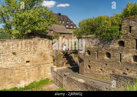 Die Ruine der Burg Rheinfels in St, Goar, Welterbe Oberes Mittelrheintal, Rheinland-Pfalz, Deutschland | ruines du château de Rheinfels à St. Goar, dwor Banque D'Images