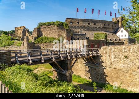 Die Ruine der Burg Rheinfels in St, Goar, Welterbe Oberes Mittelrheintal, Rheinland-Pfalz, Deutschland | ruines du château de Rheinfels à St. Goar, dwor Banque D'Images