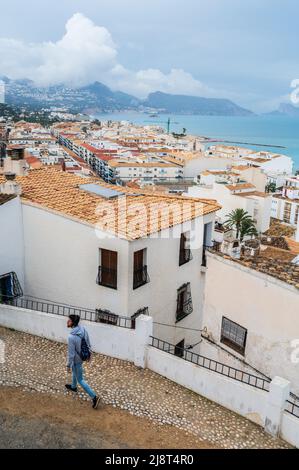 Belle vue sur Altea, Alicante Espagne Banque D'Images