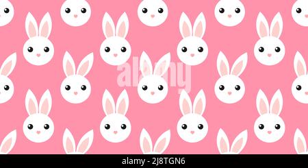 Jolis lapins blancs sans coutures. Illustration du vecteur Pâques. Banque D'Images