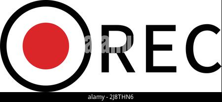 Signe d'enregistrement en rouge. Vecteur modifiable. Bouton d'enregistrement. Illustration de Vecteur