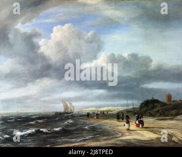 Jacob van Ruisdael. Peinture intitulée 'la côte à Egmond-aan-Zee' par le peintre néerlandais de l'âge d'Or, Jacob Isaackszoon van Ruisdael (c. 1629- 1682), huile sur toile, c. 1675 Banque D'Images