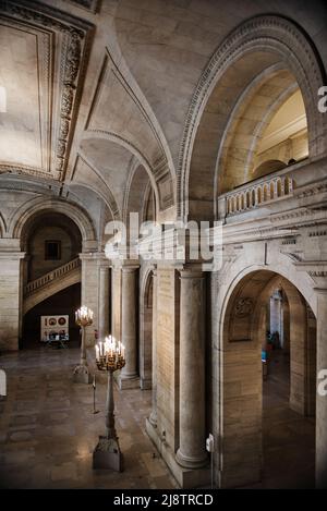 Intérieur de la bibliothèque publique de New York Banque D'Images