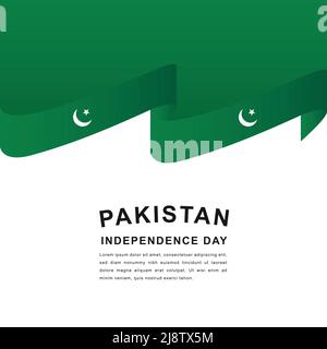 Bonne conception de vecteur Pakistan Independence Day avec texte au centre Illustration de Vecteur
