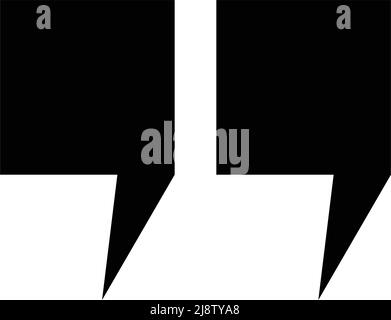 Icône de silhouette entre guillemets doubles. Vecteur modifiable. Illustration de Vecteur