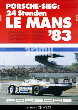 Affiche de course vintage 1980s - 24 heures du Mans Banque D'Images