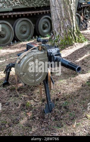 Lance-grenade automatique de la machine AGS-17, gros plan. Lance-grenade automatique en position de combat Banque D'Images