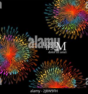 Arrière-plan du texte feu d'artifice multicolore. Fleurs multicolores. Illustration vectorielle Illustration de Vecteur