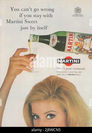 Martini vintage publicité papier annonce 1970s Martini bianco martini rosso Banque D'Images