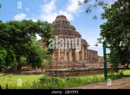 Temple du soleil de Konark - Un site classé au patrimoine mondial de l'UNESCO construit au 13th siècle à Puri Odisha, en Inde. Banque D'Images