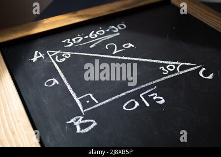 Calculs de triangle sur la carte Banque D'Images