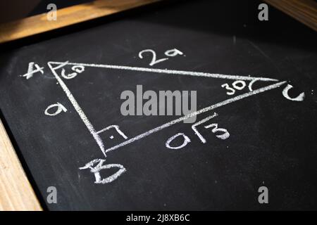 Calculs de triangle sur la carte Banque D'Images
