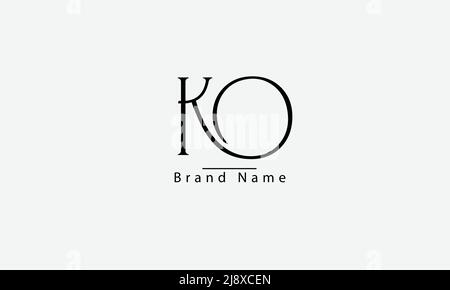 Lettres de l'alphabet initiales Monogram logo Ko OK K O Illustration de Vecteur