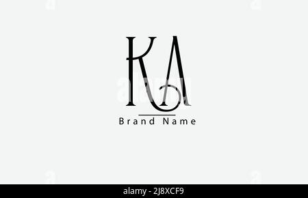 Lettres de l'alphabet initiales Monogram logo KA AK K A Illustration de Vecteur