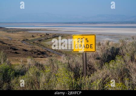 Antelope Island SP, UT, États-Unis - 16 sept. 2021: Un avis pour les visiteurs Banque D'Images