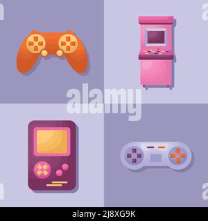 quatre jeux vidéo Illustration de Vecteur