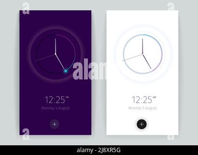 Bannières d'application de compte à rebours d'interface définies avec des symboles de temps réalistes verticaux illustration vectorielle isolée Illustration de Vecteur