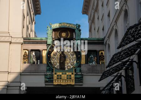 Der Anker (l'horloge d'ancrage), Hohen Markt, Vienne, Autriche. Banque D'Images