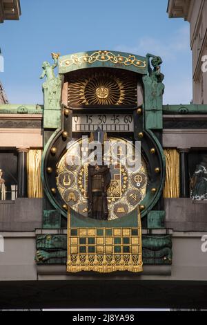 Der Anker (l'horloge d'ancrage), Hohen Markt, Vienne, Autriche. Banque D'Images