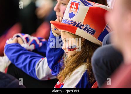 Helsinki, Finlande. 18th mai 2022. SVK fan dans le match SUISSE - SLOVAQUIE 5-3 du CHAMPIONNAT DU MONDE DE HOCKEY SUR GLACE IIHF Groupe B à Helsinki, Finlande, 18 mai 2022, saison 2021/2022 © Peter Schatz / Alay Live News Banque D'Images