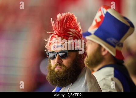 Helsinki, Finlande. 18th mai 2022. SVK fan dans le match SUISSE - SLOVAQUIE 5-3 du CHAMPIONNAT DU MONDE DE HOCKEY SUR GLACE IIHF Groupe B à Helsinki, Finlande, 18 mai 2022, saison 2021/2022 © Peter Schatz / Alay Live News Banque D'Images