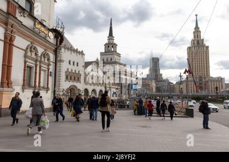 Moscou, Russie - Mai 18 2022: Gare de Kazansky, vie urbaine, bondé Banque D'Images